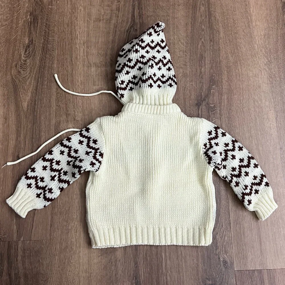 Vintage Cowichan Hooded Sweater Sz 2